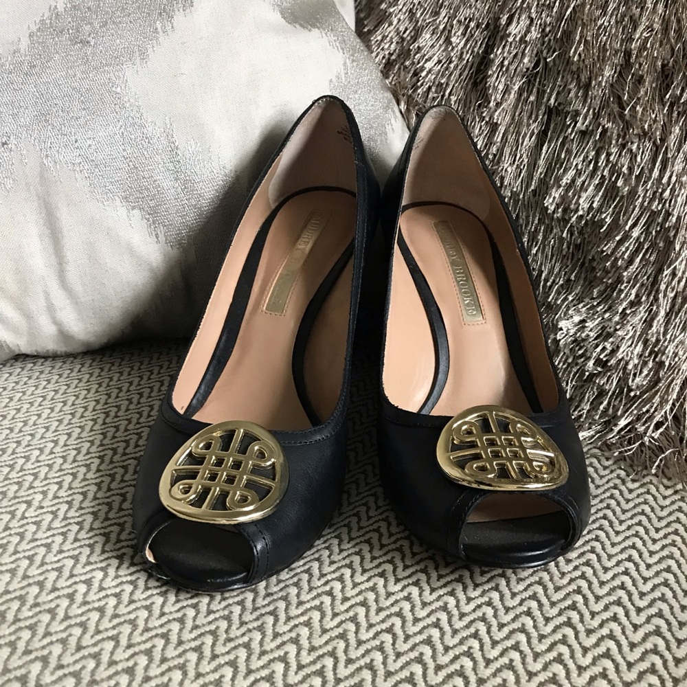 Pristine Audrey Brooke Black Wedge Heels